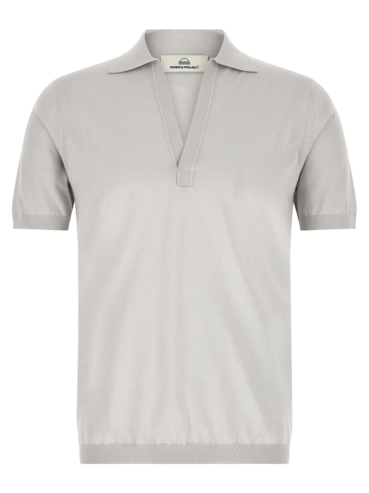 Riviera Project Open Collar  Shirt Polo - Grigio | 698065483389493728102b17ca8f708bc0ec57f9