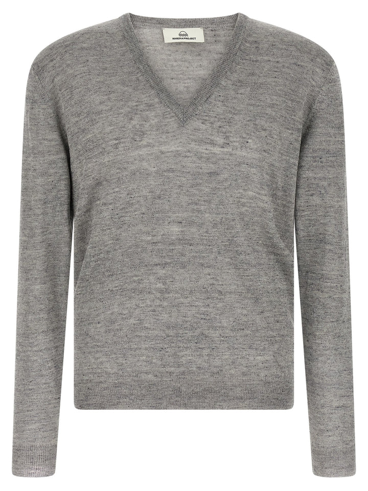 Riviera Project Linen And Silk Sweater Maglioni - Grigio | 184a172feaa95a3a1947e5b34249ad94fe388e15