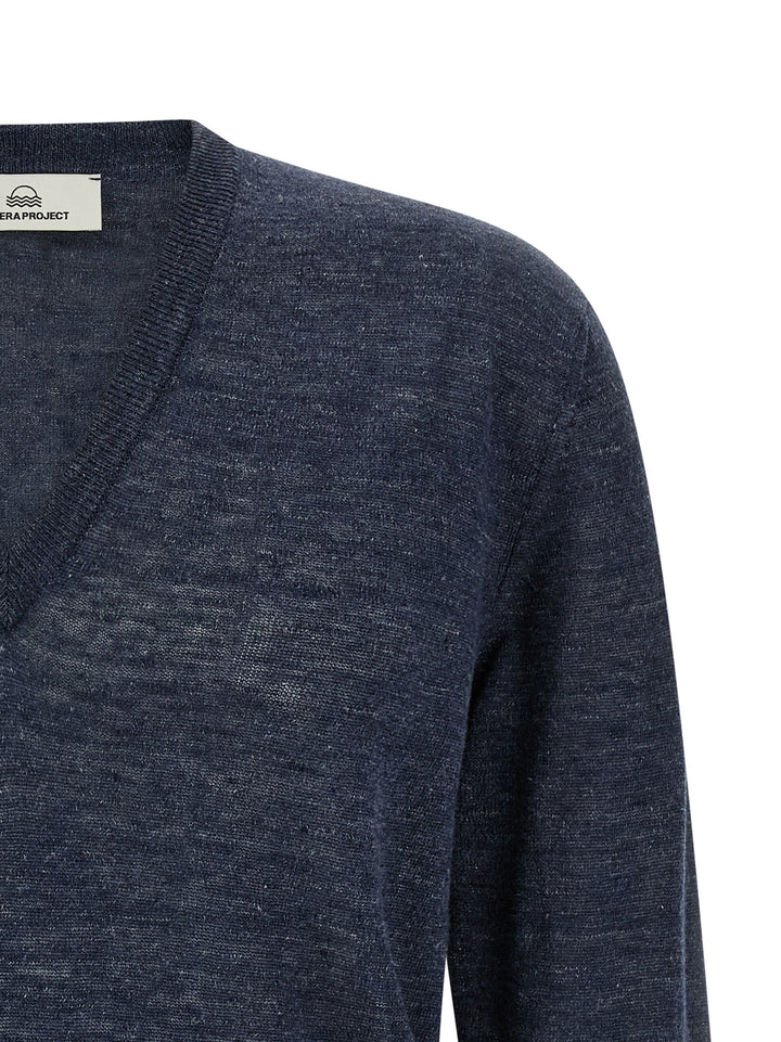 Riviera Project Linen And Silk Sweater Maglioni - Blu | 5054195ffff8ee2e056735146ba6c390b15289c0