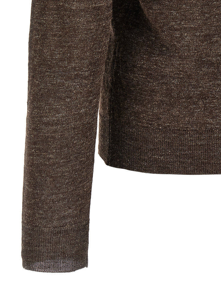 Riviera Project Linen And Silk Sweater Maglioni - Marrone | c0a9e2178f8611901a2f27195117743dea35ec95