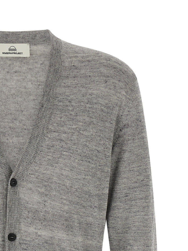 Riviera Project Linen Silk Cardigan Maglioni - Grigio | 0ffd3e5cbec8c3463c410ff351b82f970ad29c5e