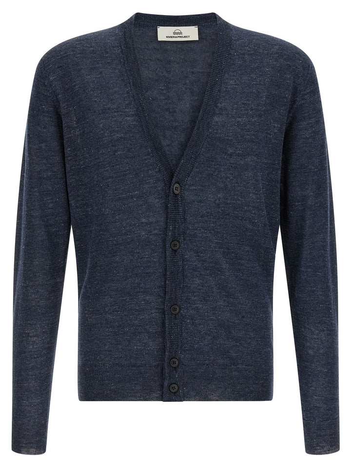 Riviera Project Linen Silk Cardigan Maglioni - Blu | e3849854b761535c0e6f9da62a92228b9bf644f2