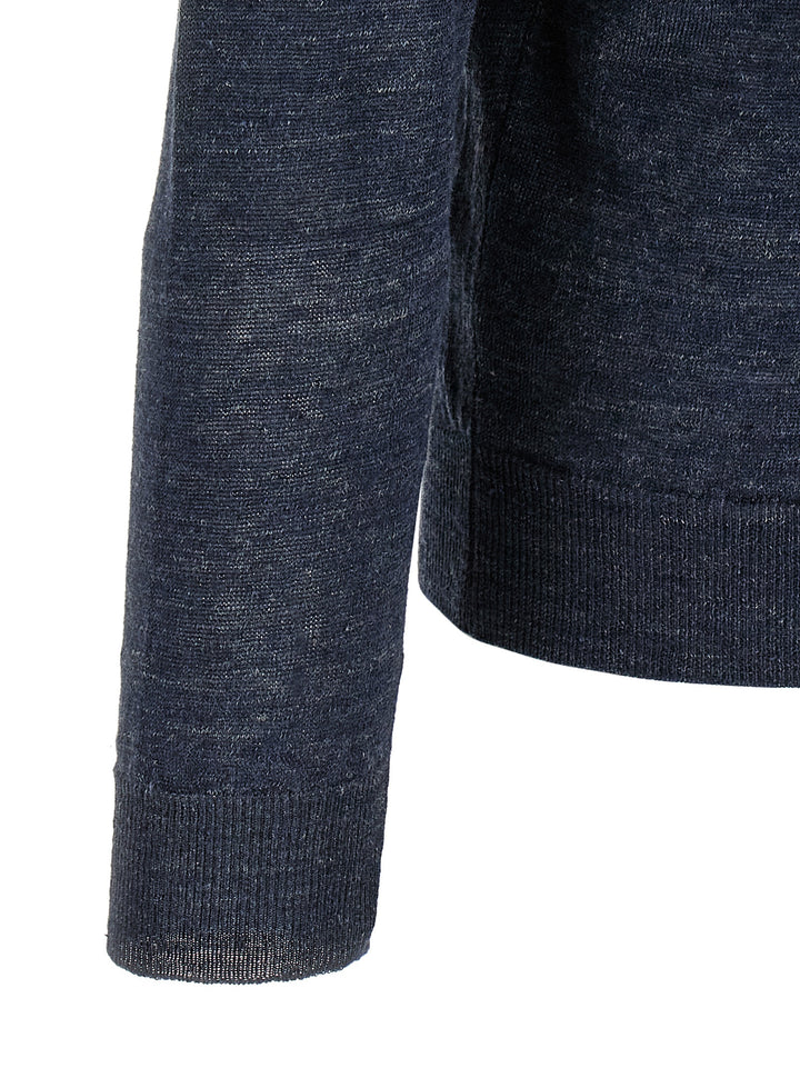 Riviera Project Linen Silk Cardigan Maglioni - Blu | 61def04c5488806cd9616abe6d2ed5c5c5c35f75