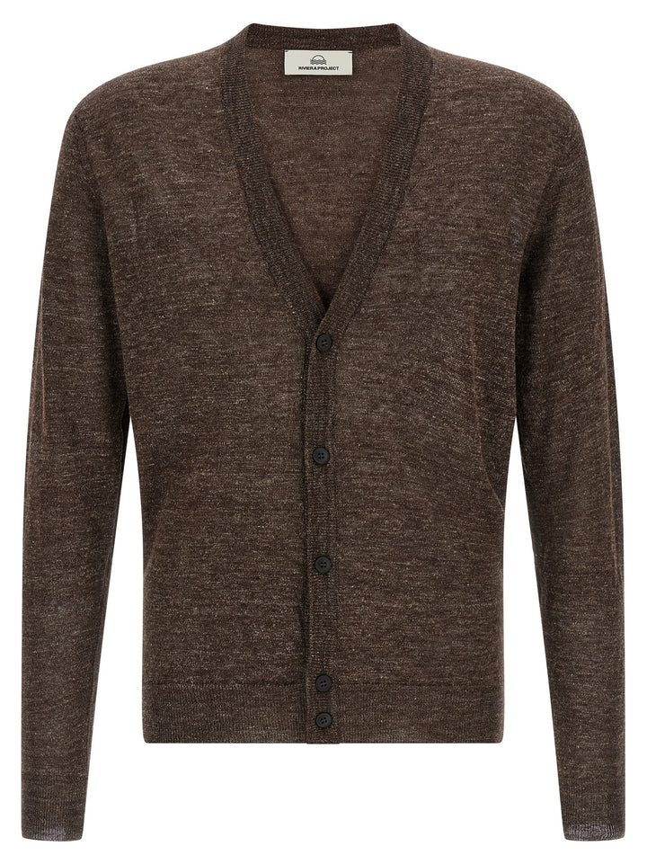Riviera Project Linen Silk Cardigan Maglioni - Marrone | bf9523f0f4d6cb66ce39f84f501dc391ea875261