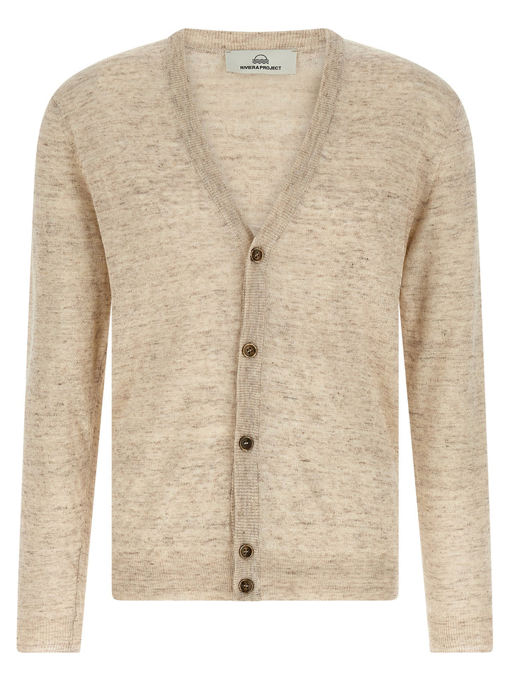 Riviera Project Linen Silk Cardigan Maglioni - Beige | 74b6b1486c4ce4ac16ba4f8e0e43b2c7839754b8