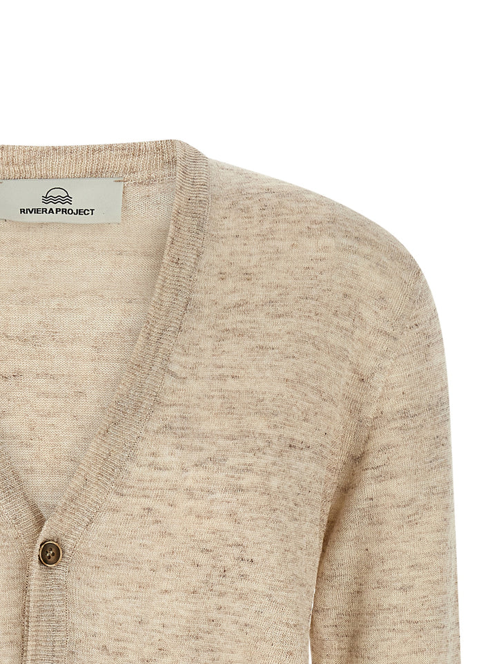 Riviera Project Linen Silk Cardigan Maglioni - Beige | 740fba13ec1775906ce52cd9509f9eb48baca856