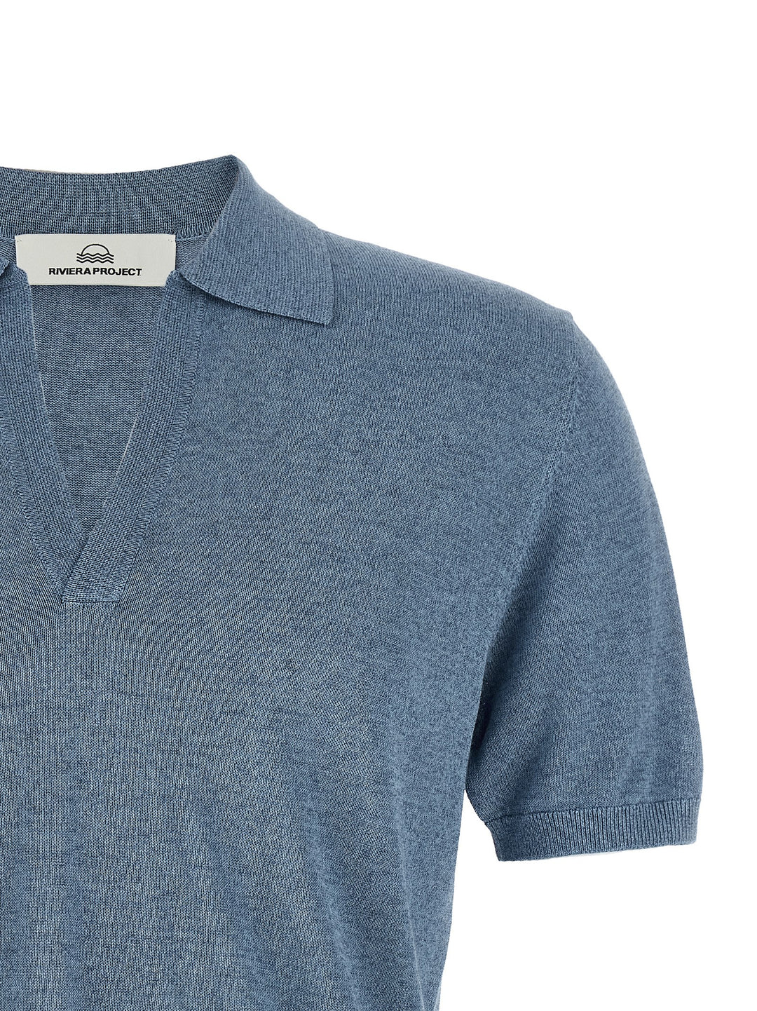 Riviera Project Open Collar  Shirt Polo - Celeste | 683709bffb6aad30f7d6823981313784ea966615