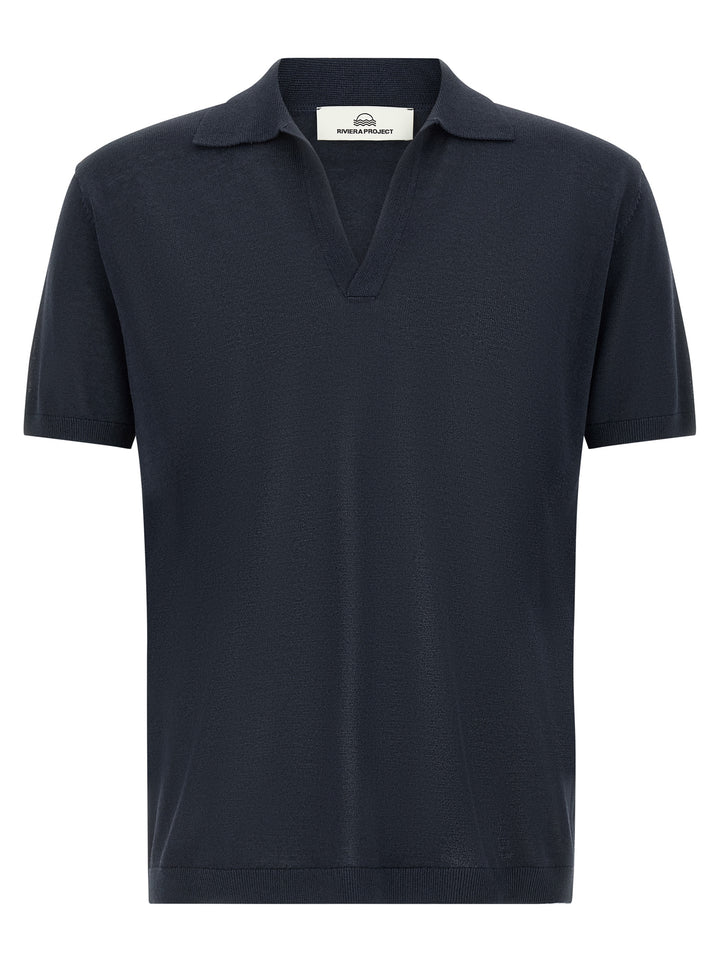 Riviera Project Open Collar  Shirt Polo - Blu | 9dfe8cc70d7074e72516bf716f21a899262b8808