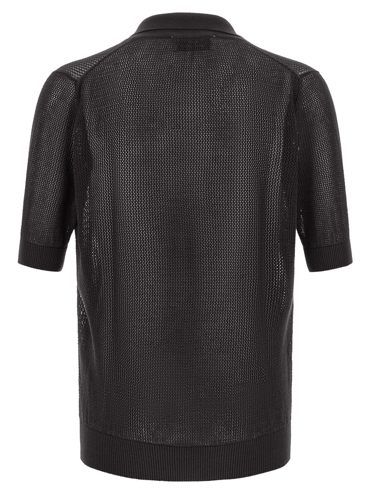 Riviera Project Openwork Cotton  Shirt Polo - Marrone | 4504b5820c01150637016ad9a96c268b26edc5da