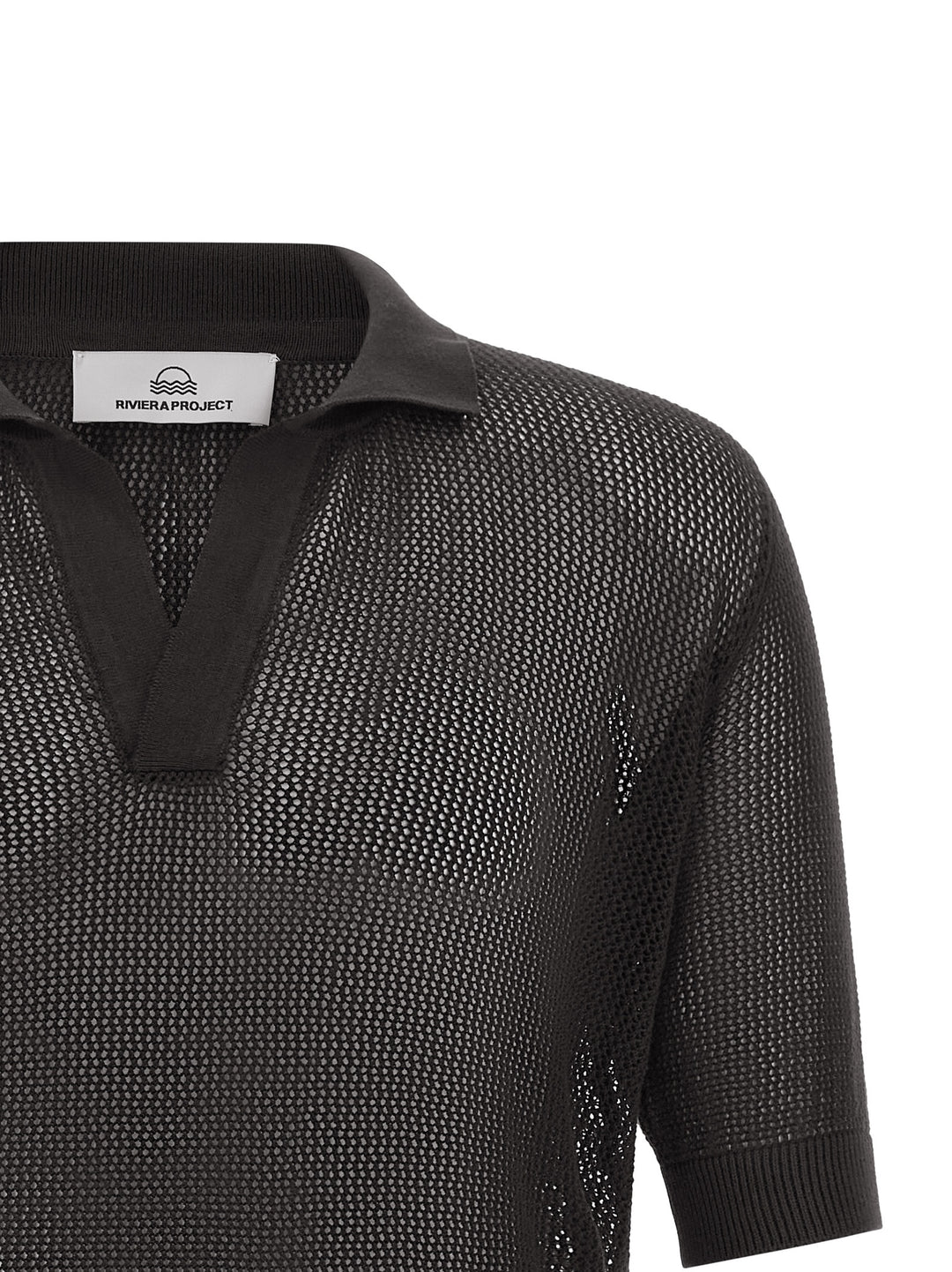 Riviera Project Openwork Cotton  Shirt Polo - Marrone | 1e05aad49ba765a90fd1f723313265fa6d94346c