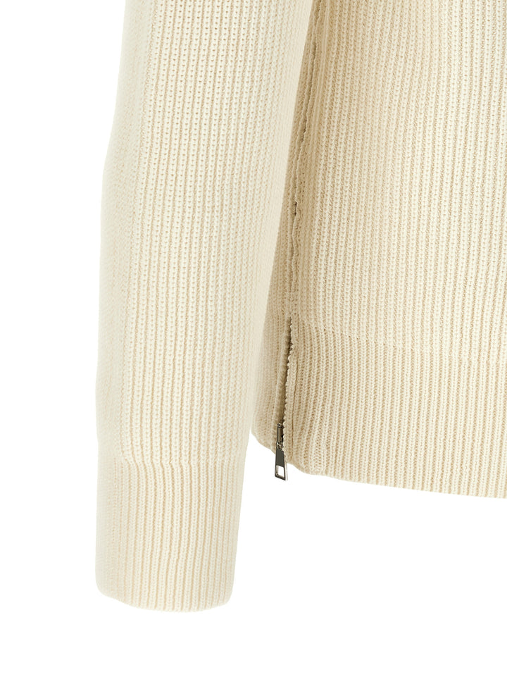 Riviera Project Zip Sweater Maglioni - Bianco | 437ce33bbf4c133f8fb21484753c35ebb26a7b33