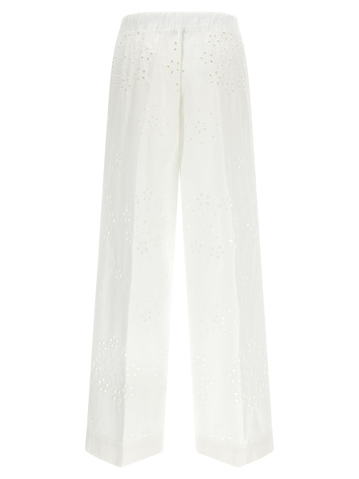 Herno Broderie Anglaise Pantaloni - Bianco | 67648cced031e67c348e32e7e9343ba2e5454534