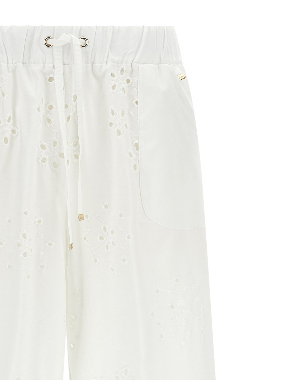Herno Broderie Anglaise Pantaloni - Bianco | 9708999f3e6e778a2beb49b0c3e55f94acf254a7