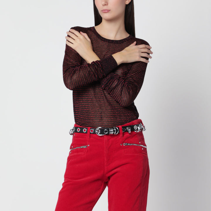 Isabel Marant Cenaya Black And Red Cupro Sweater