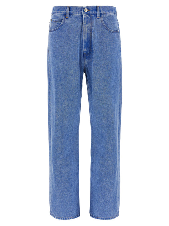 Bleached Coated Jeans Blu