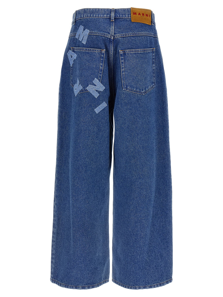 Marni Patch Jeans - Blu | 2a06aaa0c62d86cac16ce96633129ab9e9290609