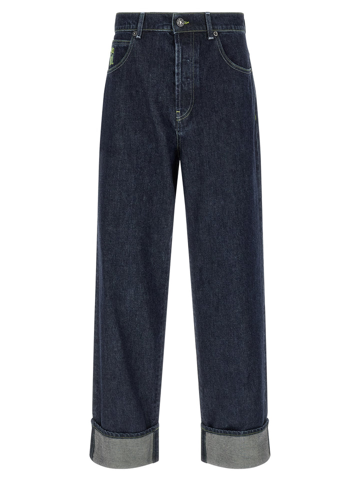 Marni Logo Embroidery Jeans - Blu | b67ddc5b9e8aa196083a9f76f445b267073ae533