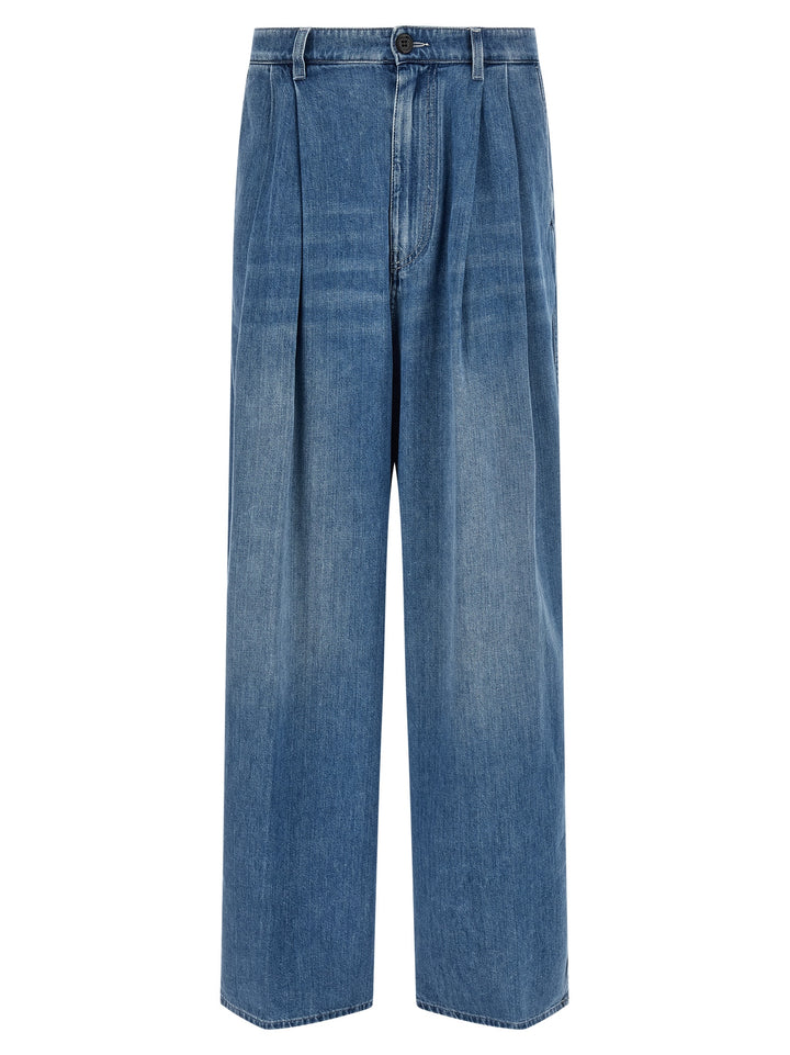 Marni Double Pleated Jeans - Blu | b389b347337eeb00d211212dc23c122c53c2cf48