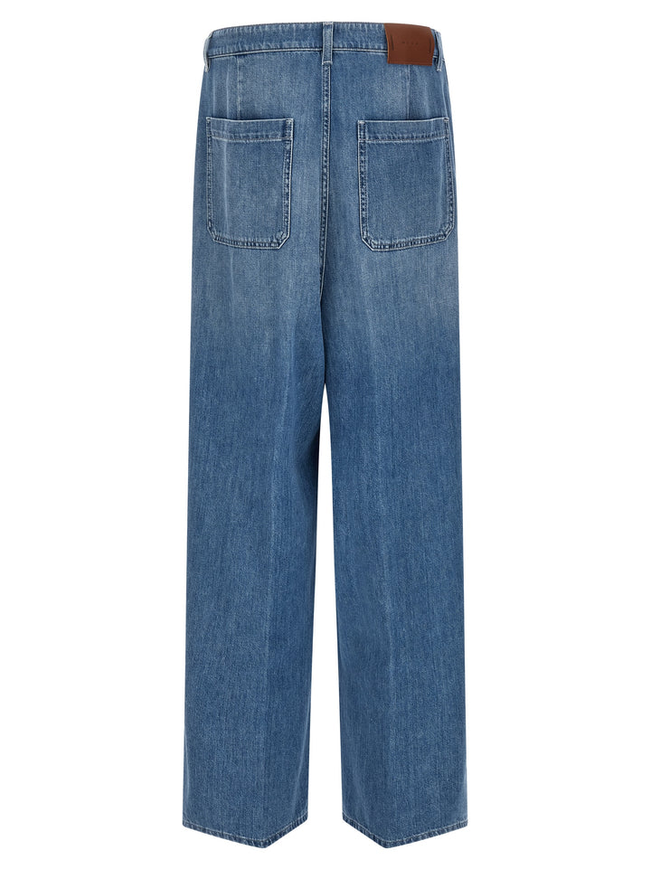 Marni Double Pleated Jeans - Blu | 7ea350b10282554287a22c187e0dd9814309e260