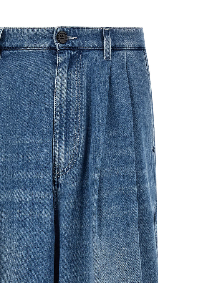 Marni Double Pleated Jeans - Blu | 469a019c60742004bd8122524c55fba6634f8be4