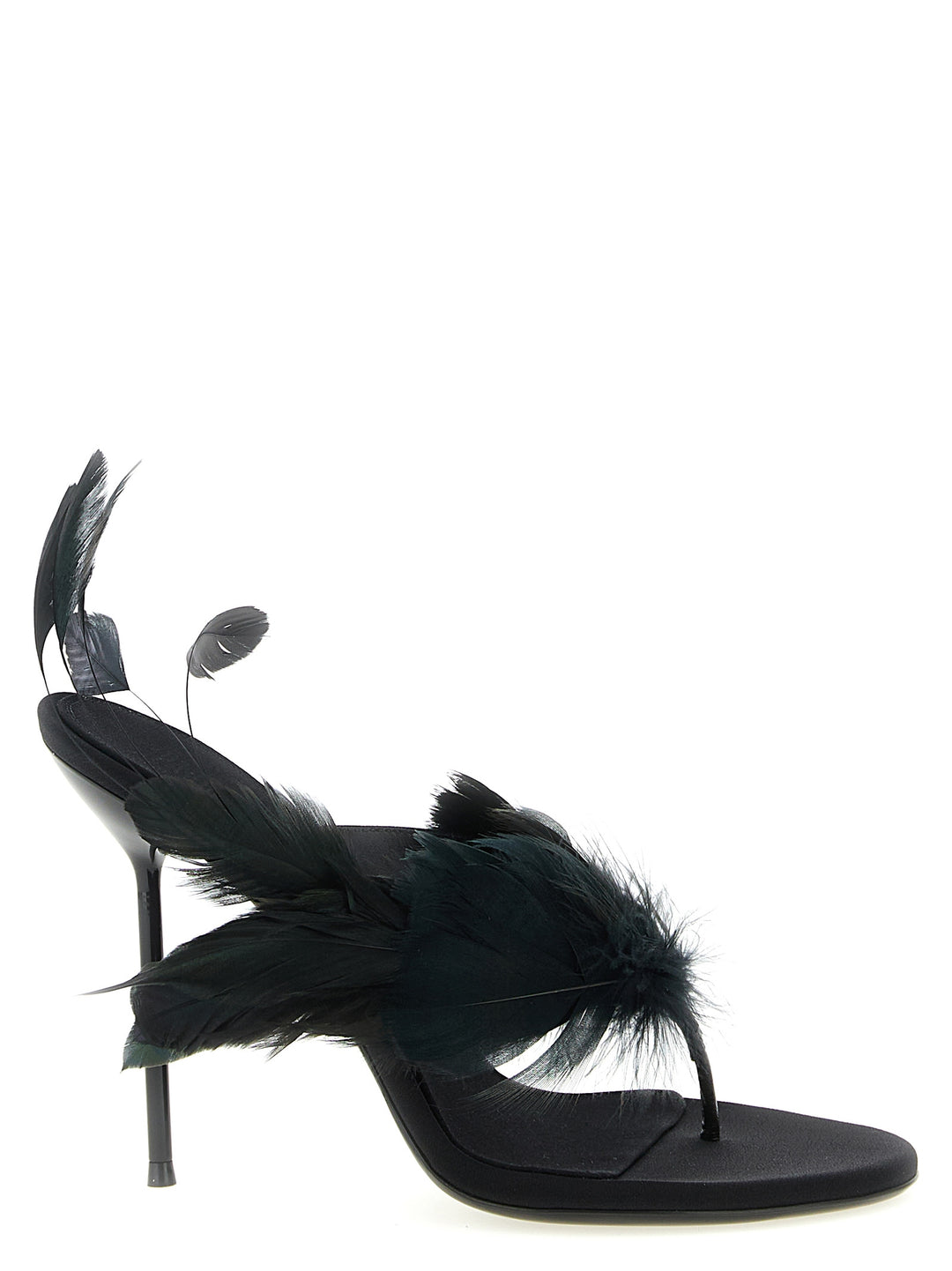 Paris Texas Lidia Feather Thong Sandali - Nero | 09ec3503908f1a31ac367eeed717f55dd618ca84
