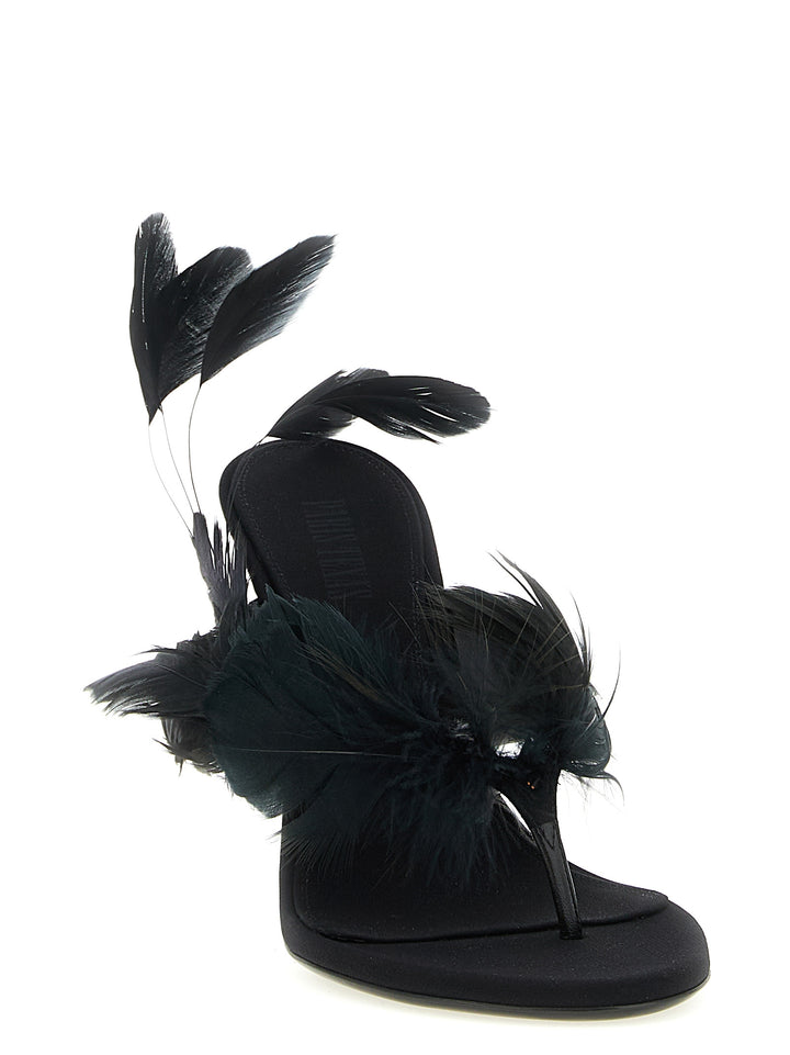 Paris Texas Lidia Feather Thong Sandali - Nero | 073ef0867812f1969d13bfa7ae449a594585dc71