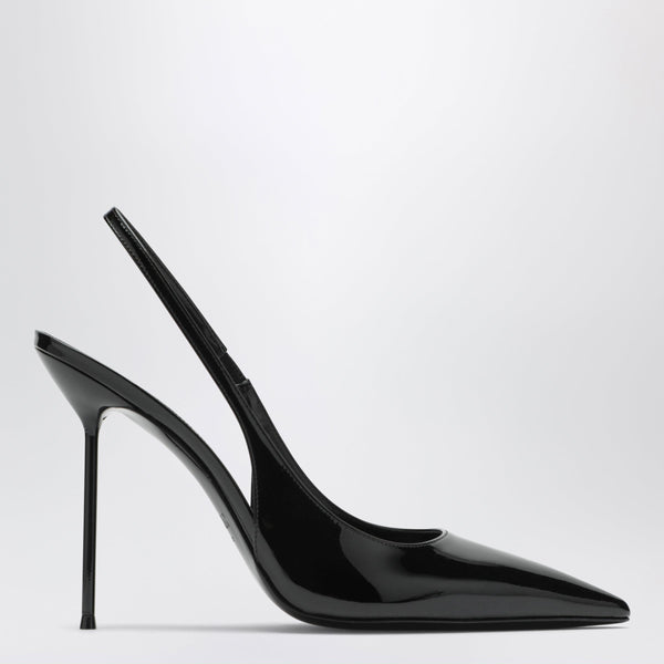 Lidia Slingback Pumps In Black Patent Leather