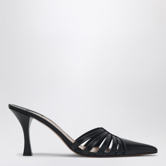 Black Leather Mule Nadia