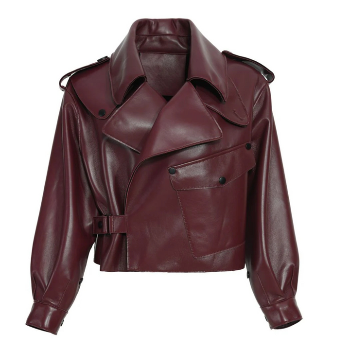 Chiodo Ilaria in Pelle di Agnello Borgogna