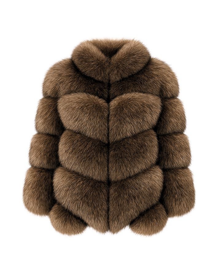 Giacca Seattle Cioccolato in Pelliccia di Volpe