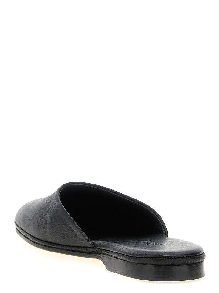 Brioni Leather Sabots Flat shoes - Nero | 644d046f0e1c2d839e7d6895a8ec382ea9834efe