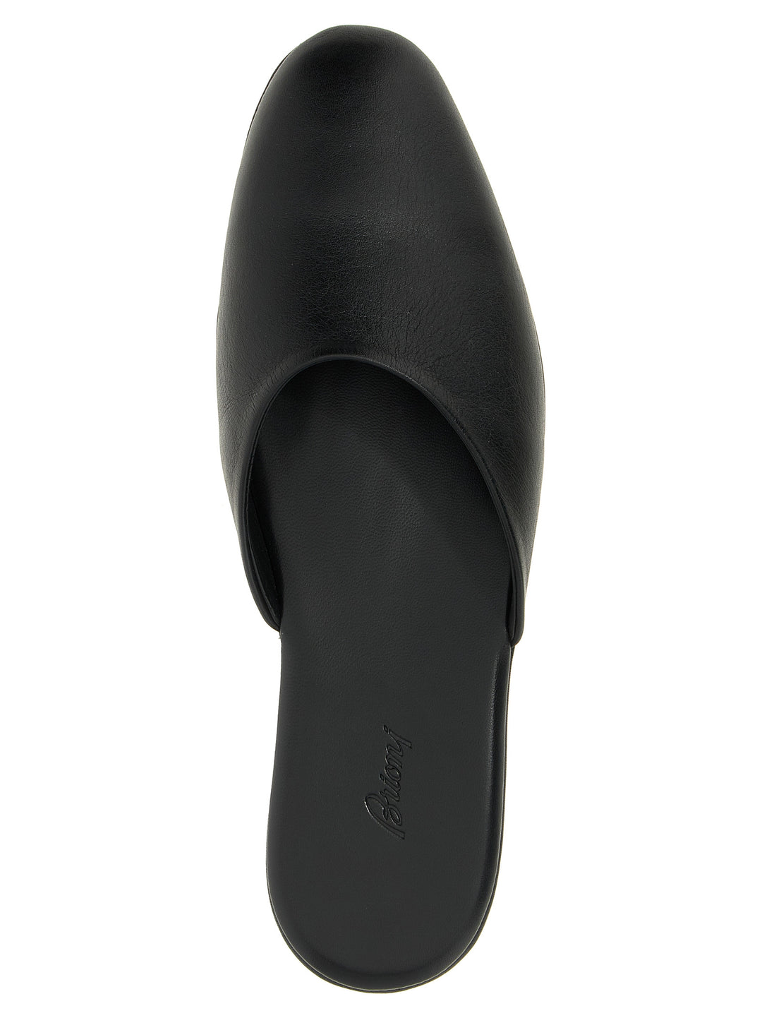 Brioni Leather Sabots Flat shoes - Nero | 5ea4102d592b7411ee0cd96f554633a1daba6b07