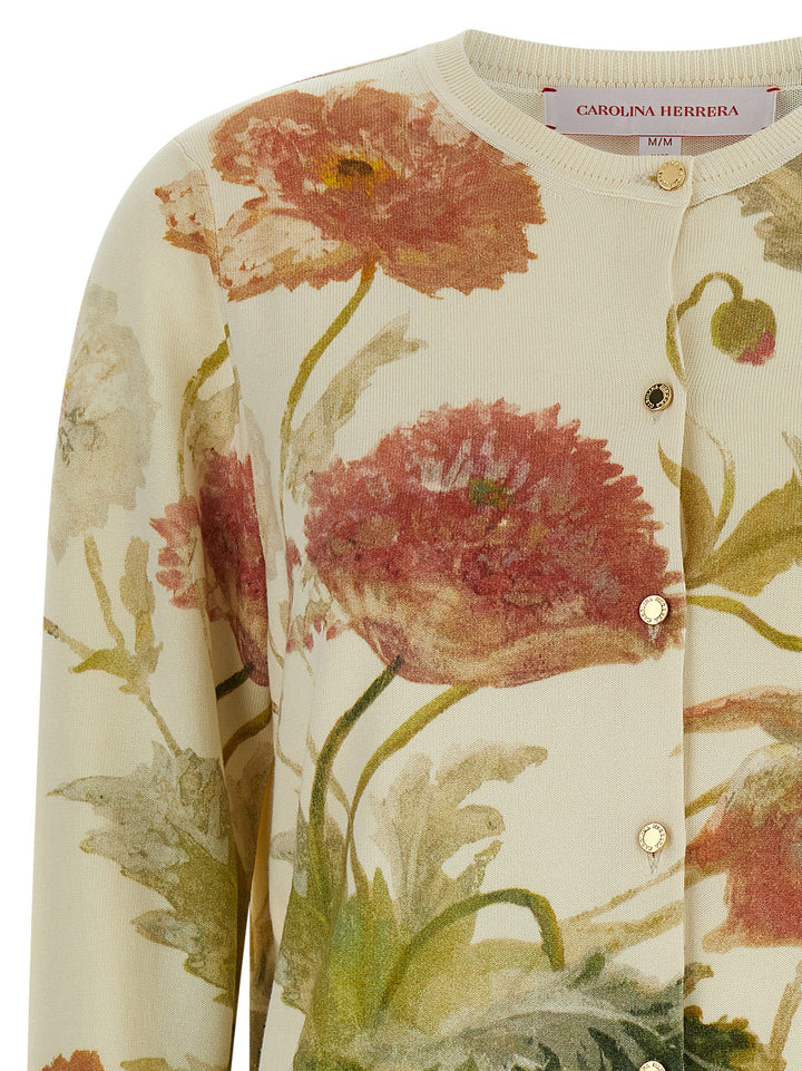 Carolina Herrera Floral Print Cardigan Maglioni - Bianco | 0ac027b51326e7f065ca56bbb60e87b45216ad7f