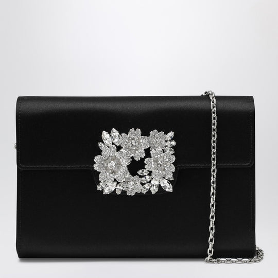Efflorescence Mini Clutch Black In Satin