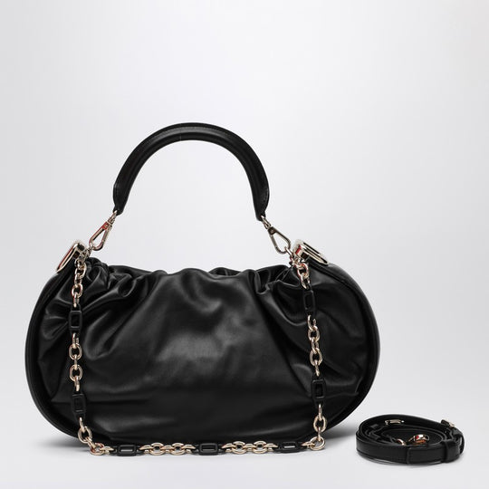 Viv' Choc Royal Black Leather Hobo Bag