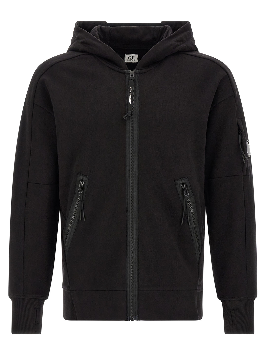 C.P. Company Diagonal Raised Fleece Felpe - Nero | 578ff6ea6ebd1f09656097978da0bd3c56ddc14e