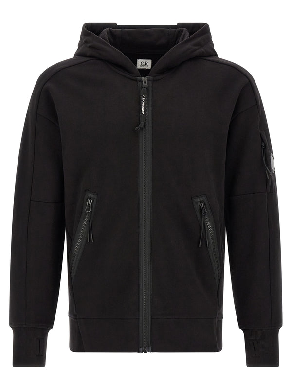 Diagonal Raised Fleece Felpe Nero