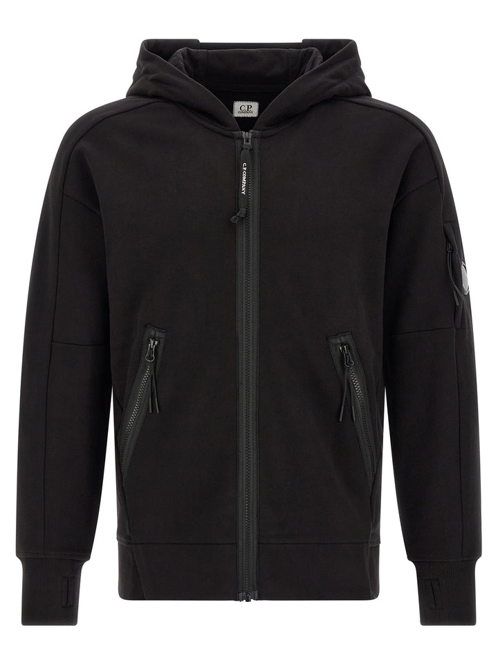 C.P. Company Diagonal Raised Fleece Felpe - Nero | 578ff6ea6ebd1f09656097978da0bd3c56ddc14e