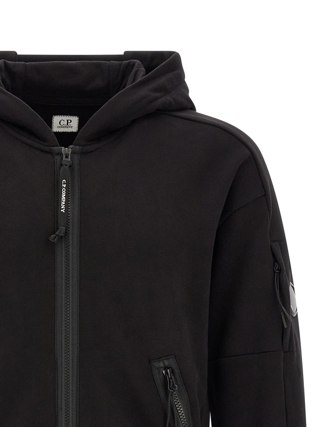 C.P. Company Diagonal Raised Fleece Felpe - Nero | 8df9ff08275f46eb45f19a31bf4773f846a0d4ee