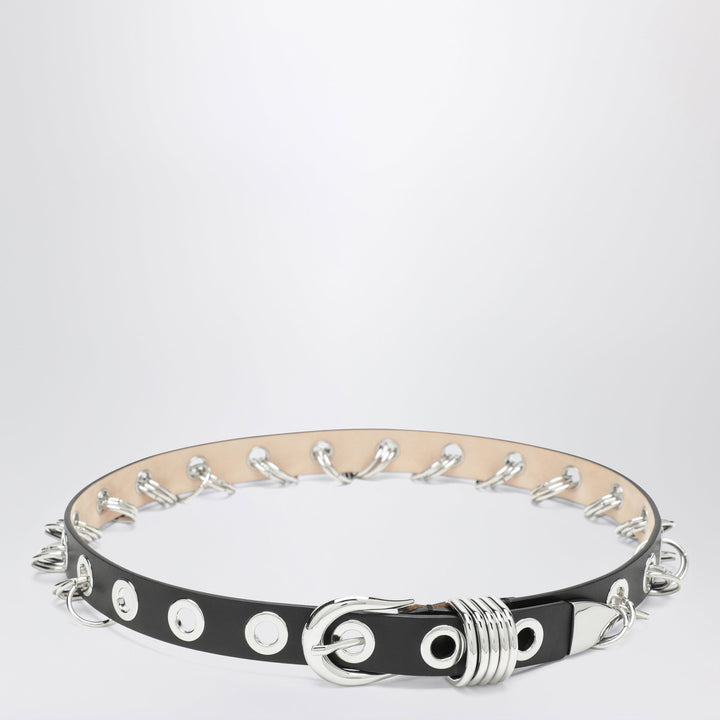 DéHanche Revenge Nero/Argento in Pelle Con Occhielli Metallici