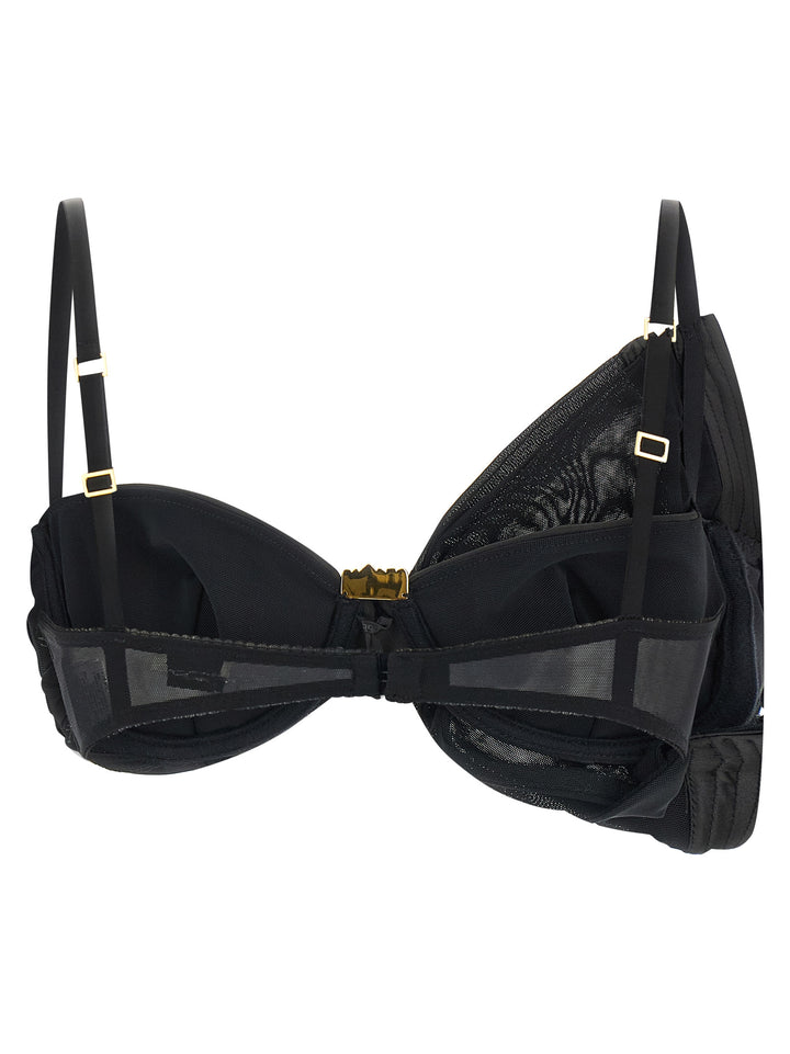 Elisabetta Franchi Satin Bra And Tulle INTIMO - Nero | d80cc80b5e350b9e03f8263cdabc592bc0eb5235