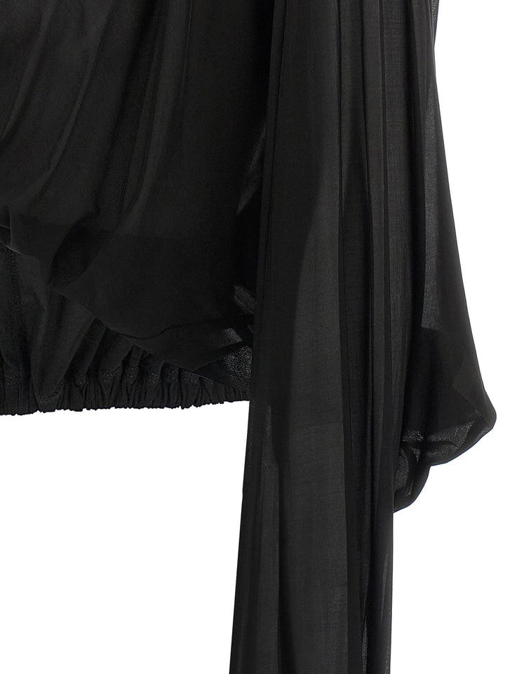 Rick Owens Crooped Hooded Tunic Maglioni - Nero | 546143cc7e98c73c50277f558d4fd8c907eae913