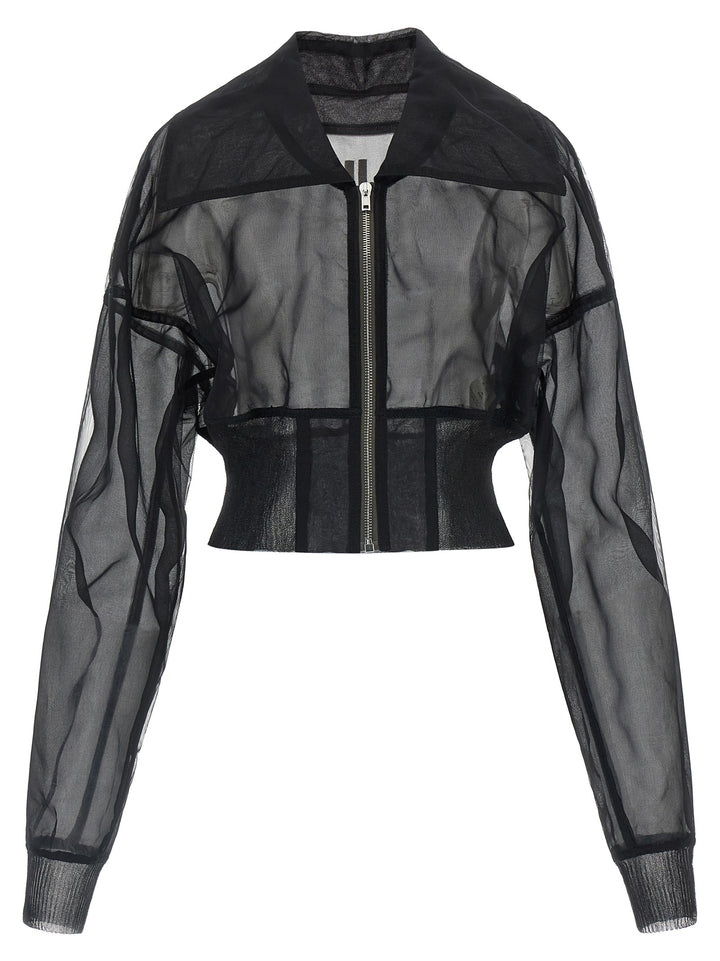 Rick Owens Dracucollar Cropped Puffer Jackets - Nero | fd0404c8149fb25939585547d65c2aecc670af23