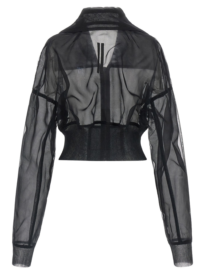 Rick Owens Dracucollar Cropped Puffer Jackets - Nero | 869f88ec5dfeff1451e9ca6d59c5d0e4ee32fedd