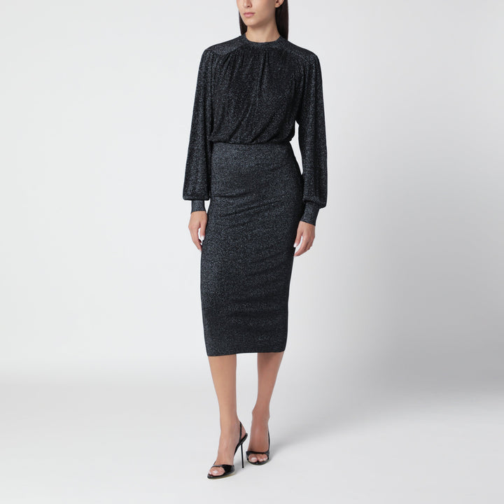 Isabel Marant Abito Midi in Jersey Lurex Nero
