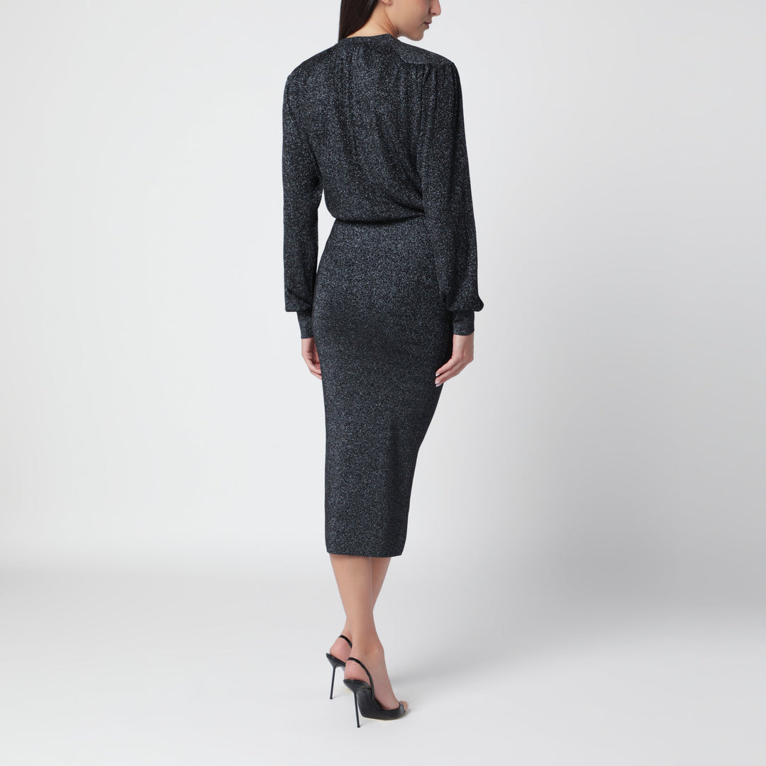 Isabel Marant Abito Midi in Jersey Lurex Nero