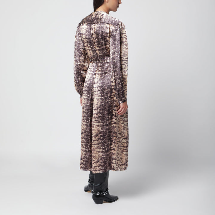 Isabel Marant Vestido Midi de Seda Beige con Cinturón