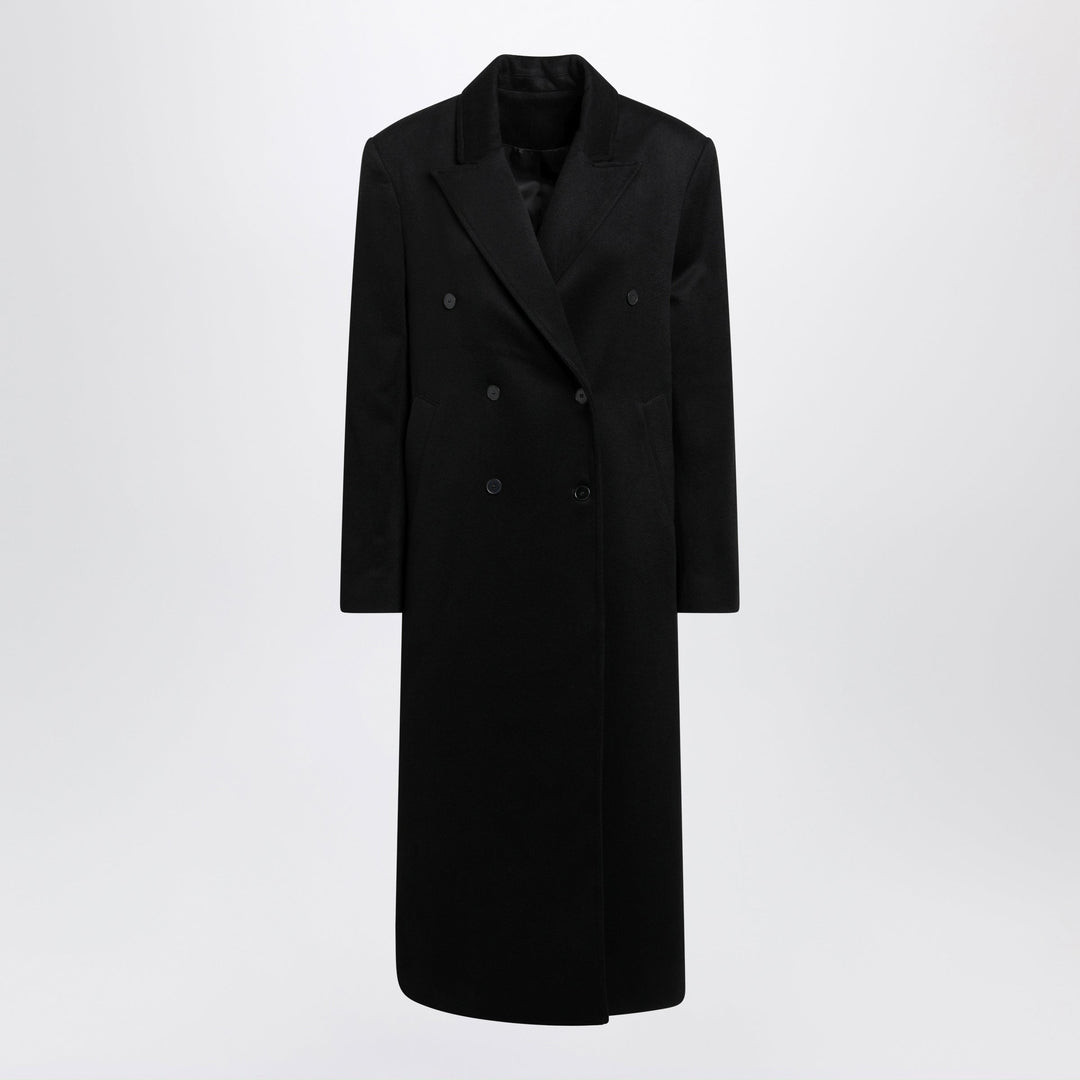 Loulou De Saison Rosco Black Double-Breasted Wool And Cashmere Long Coat