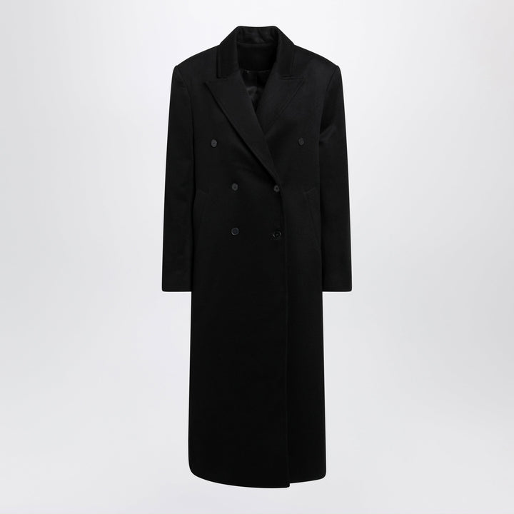 Loulou De Saison Rosco Black Double-Breasted Wool And Cashmere Long Coat