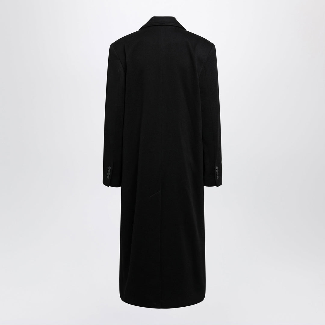 Loulou De Saison Rosco Black Double-Breasted Wool And Cashmere Long Coat
